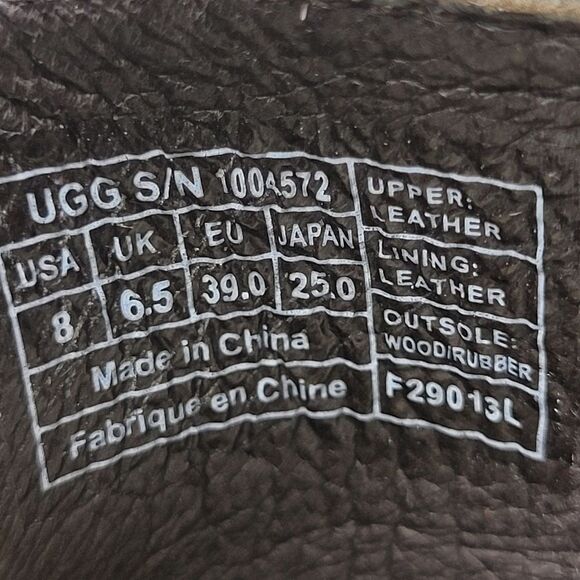 UGG Australia Skyler Women"s Sz 8 Metallic Leopard Gold Studs Calf Hair Clogs - Picture 7 of 8